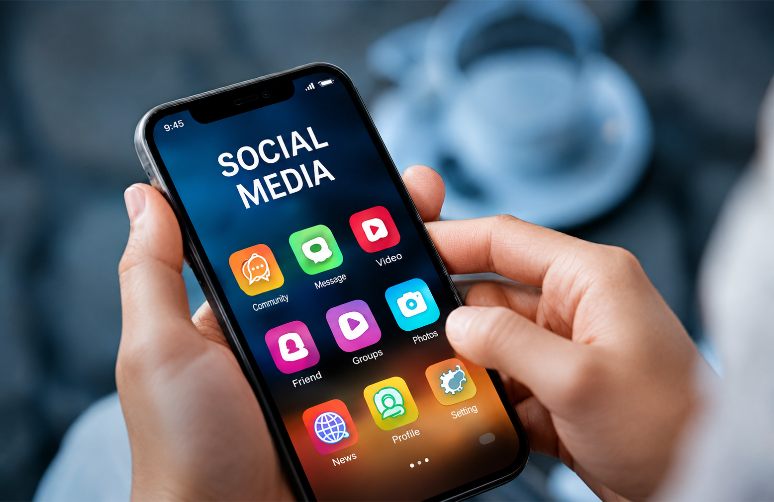 Social media content on a mobile phone